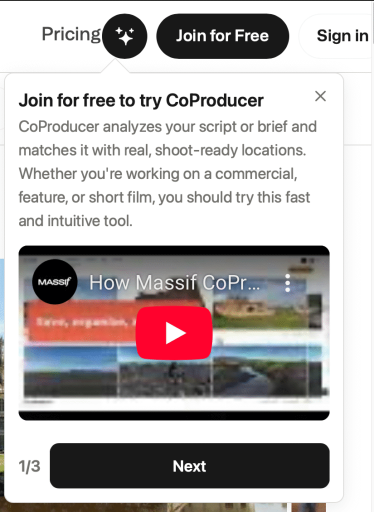 Massif CoProducer tutorial step 2-3 – Create free account